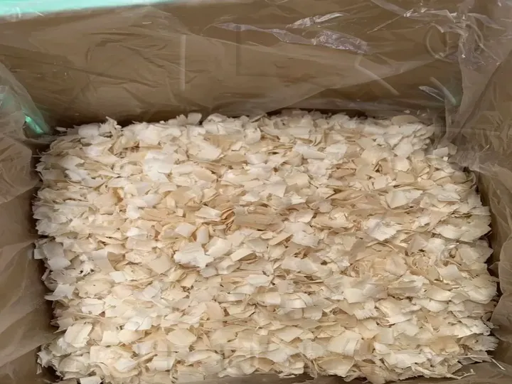 Wood shavings packed in boxes