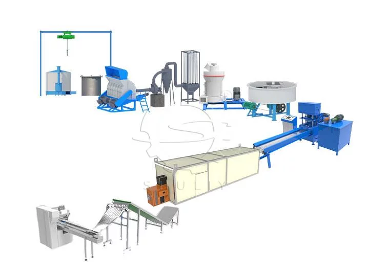 ligne de production de charbon de bois pour chicha et narguilé